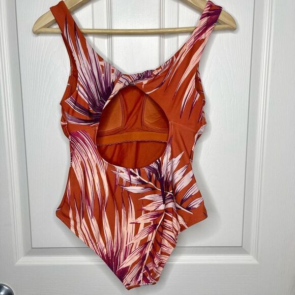 Kona Sol Twist Back Palm Medium Coverage One Piece Swimsuit - Small - Picture 7 of 11
